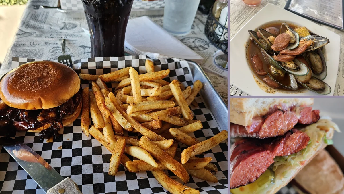 Cajun dishes served in a casual dining room.