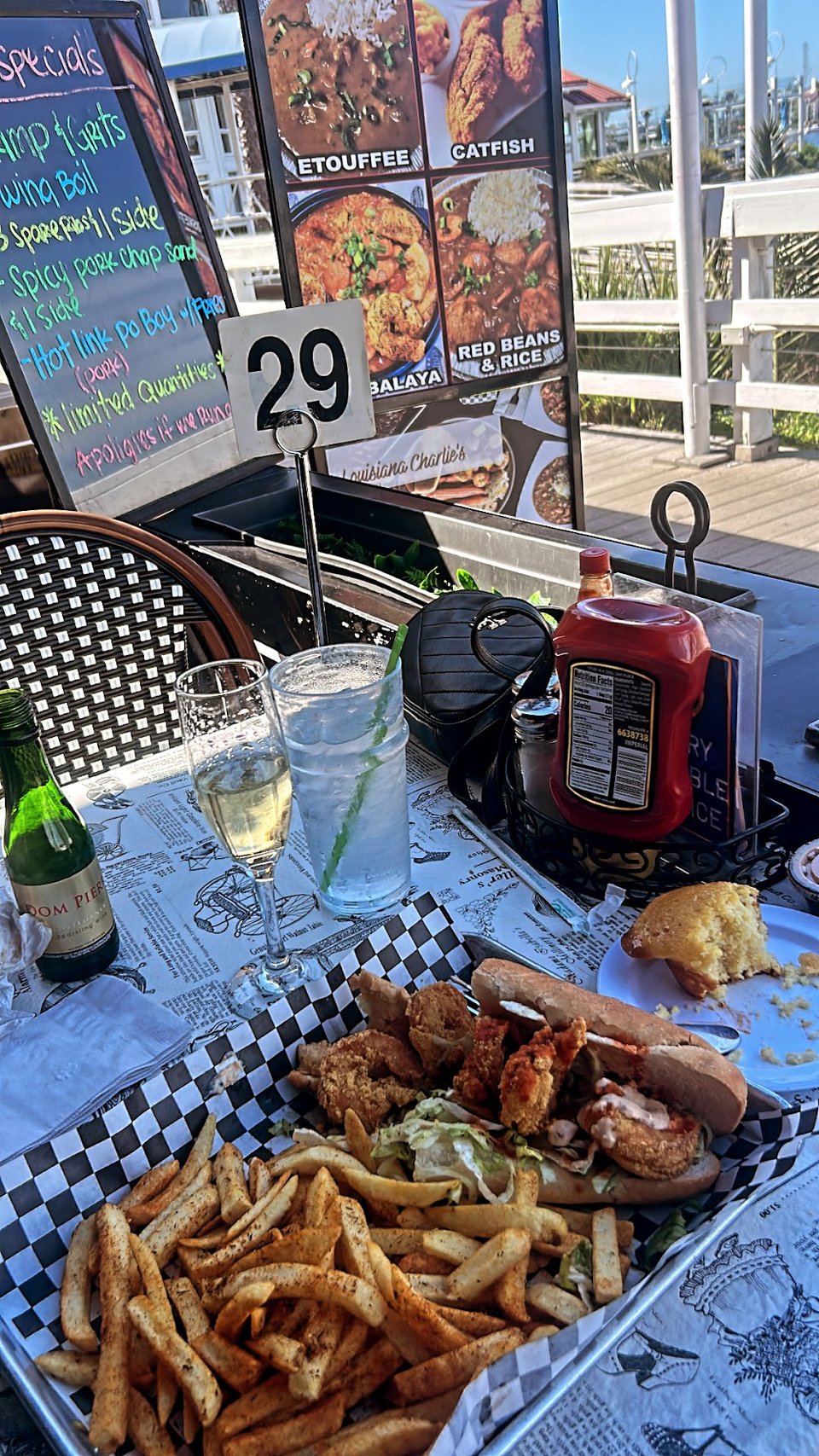 Shrimp PO Boy with Cajun Fries